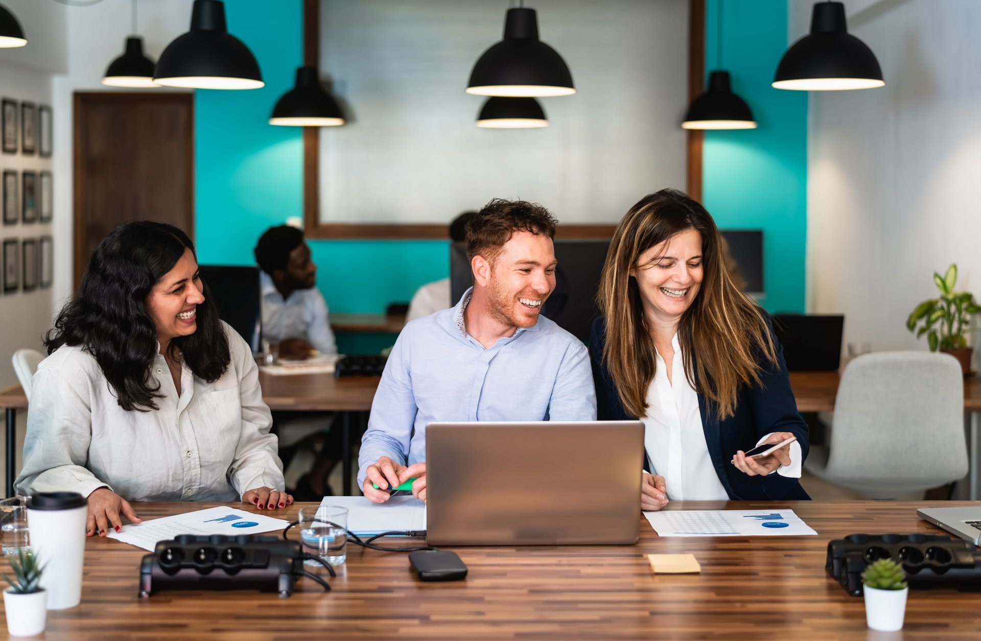 Business team co working in modern space